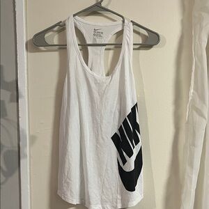 Nike Women's White Tank Top with Black Logo